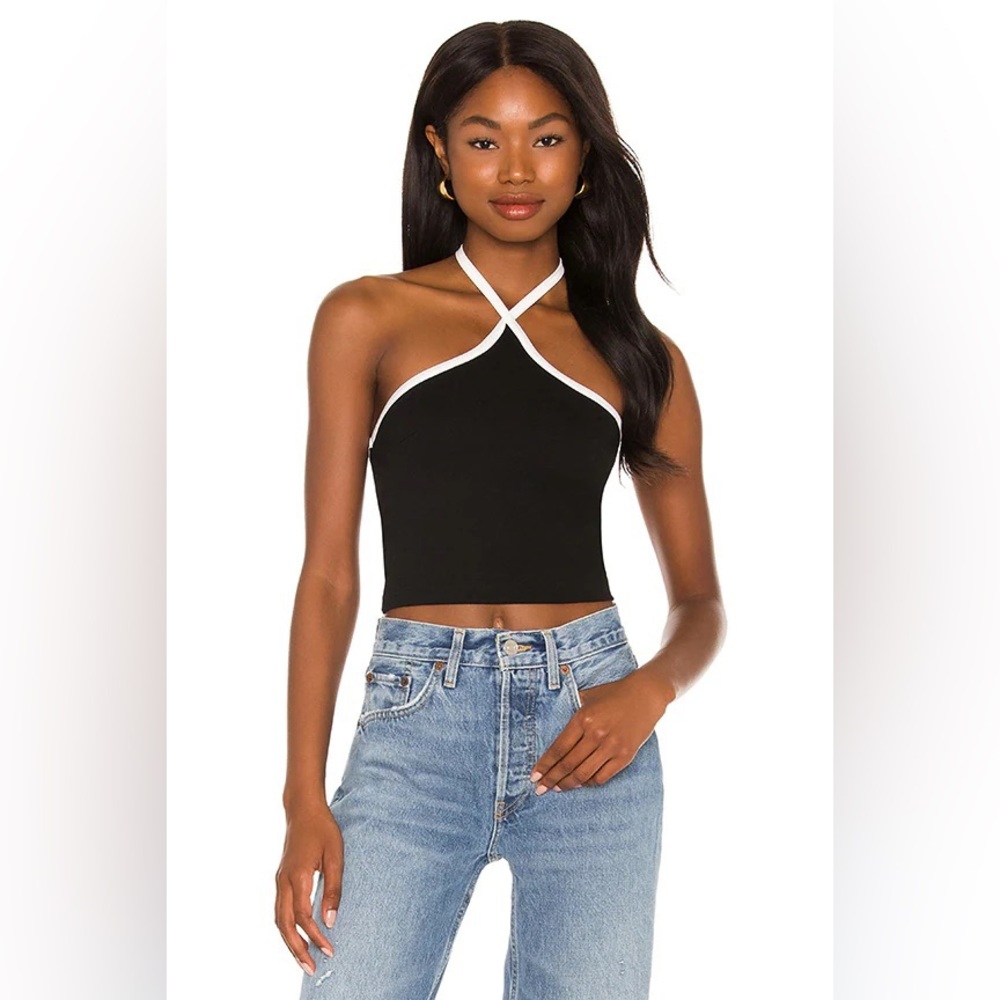 superdown sirena contrast halter top black and white - Picture 3 of 3